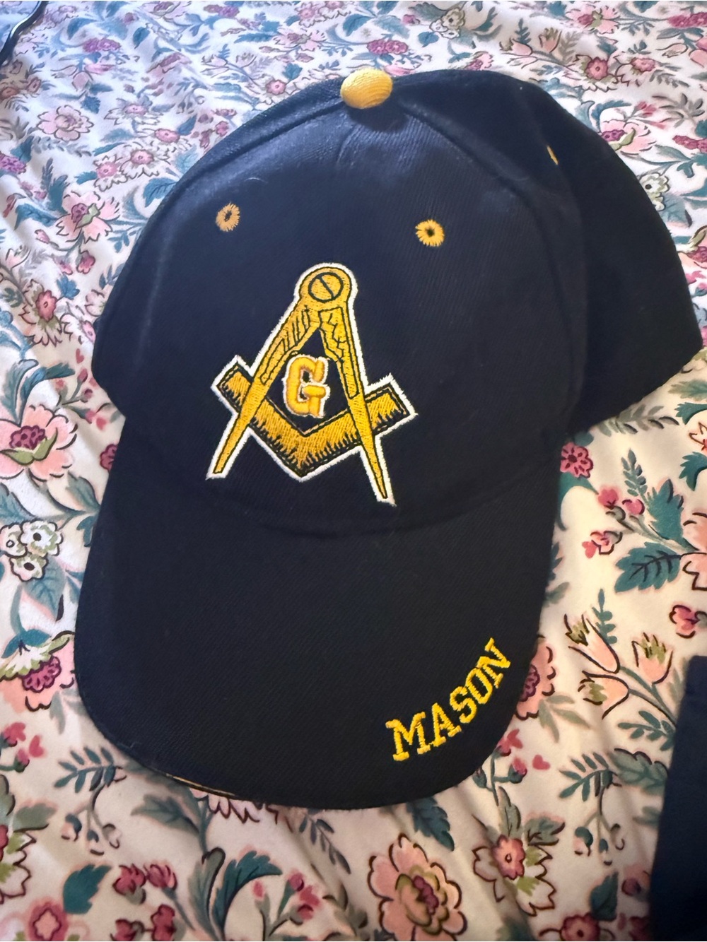 Mason Embroidered Black & Yellow Baseball Cap